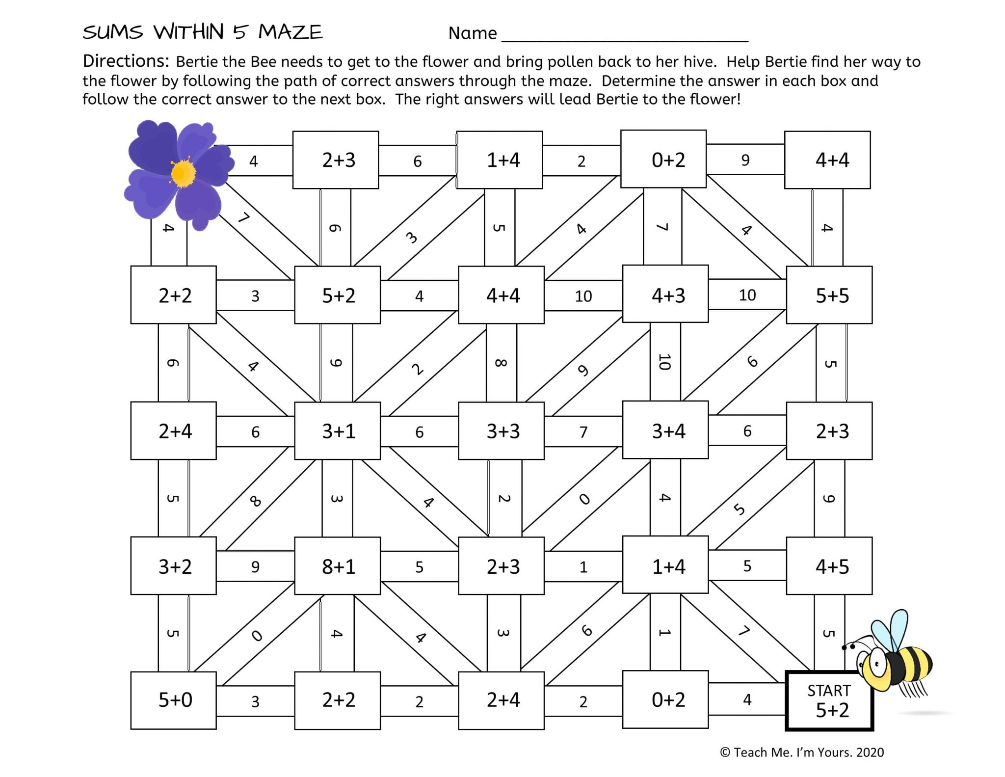 addition-math-maze-for-kindergarten-teach-me-i-m-yours